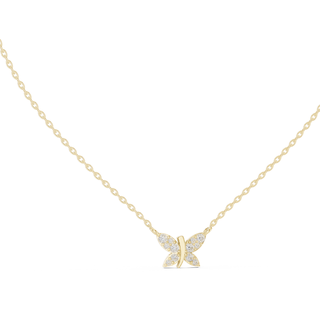 Multiple Round Lab Diamond Butterfly Pendant