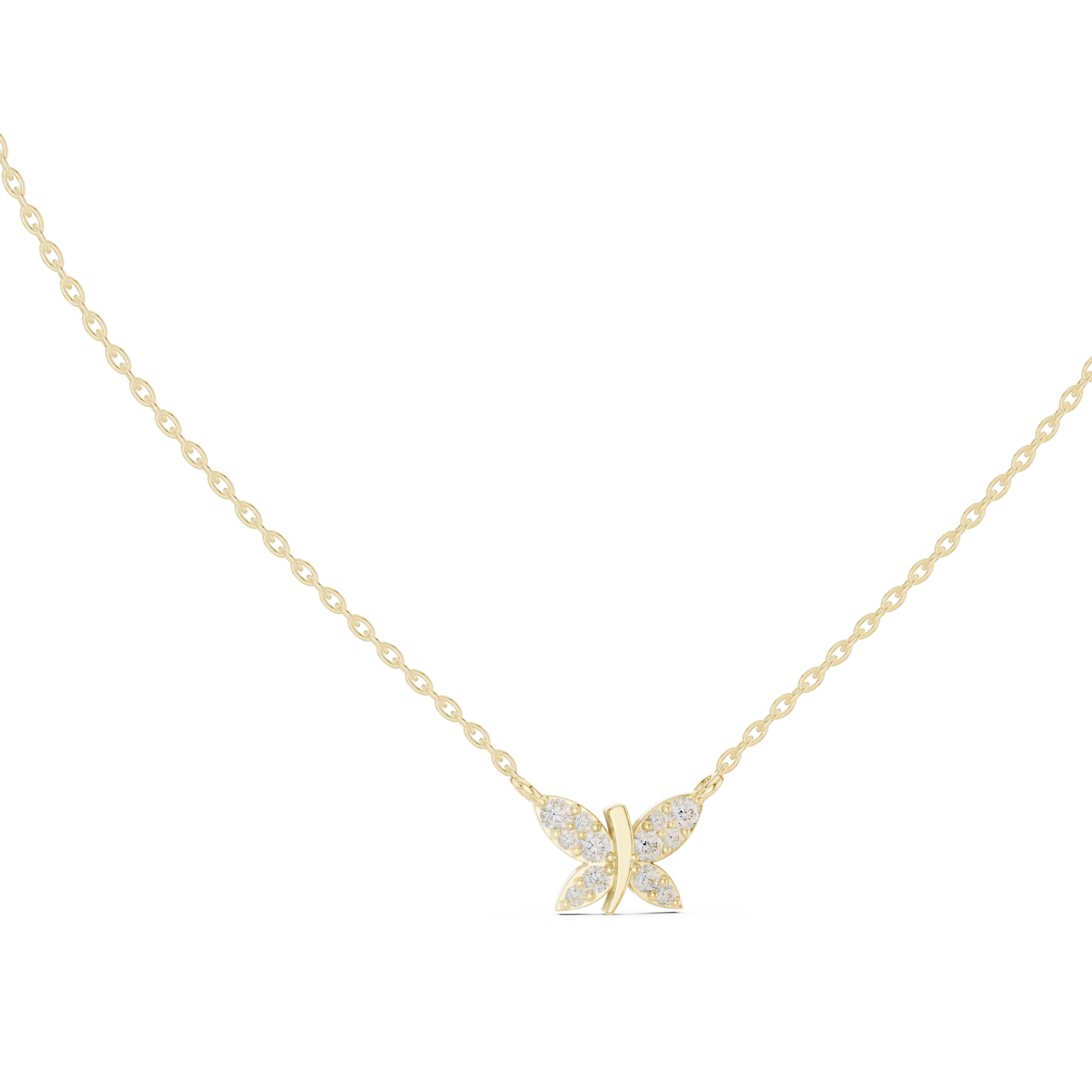 Multiple Round Lab Diamond Butterfly Pendant