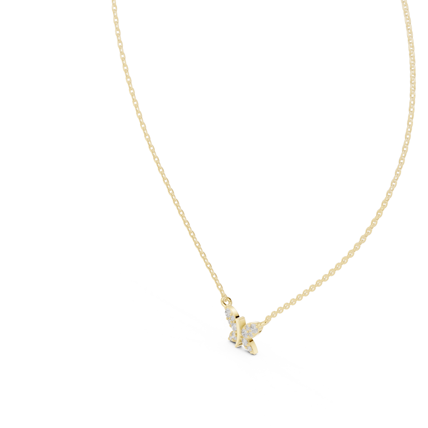 Multiple Round Lab Diamond Butterfly Pendant
