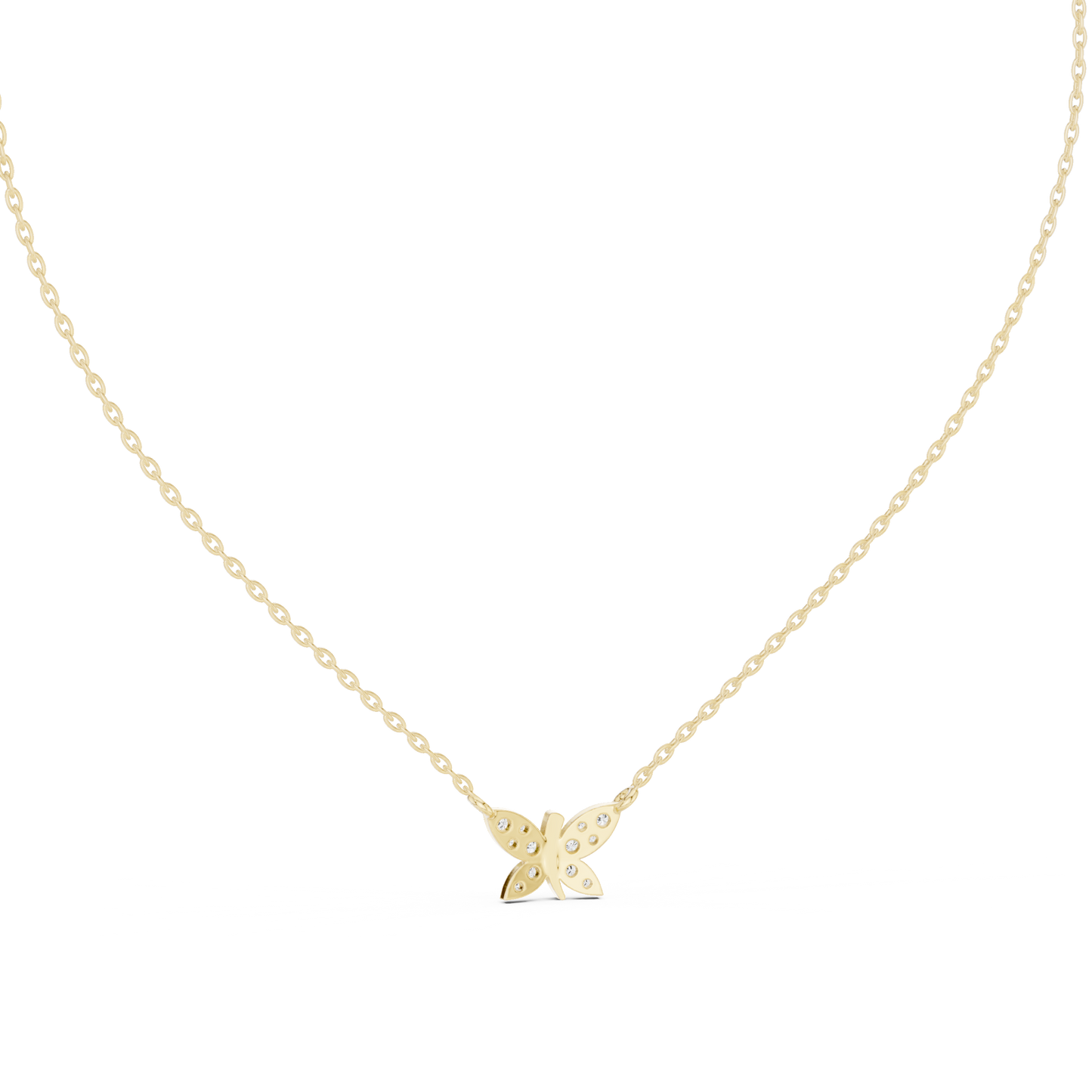 Multiple Round Lab Diamond Butterfly Pendant