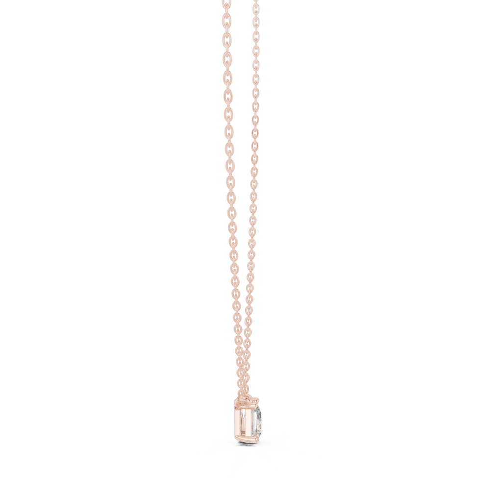 Pear And Emerald Cut Lab Diamond Solitaire Pendant