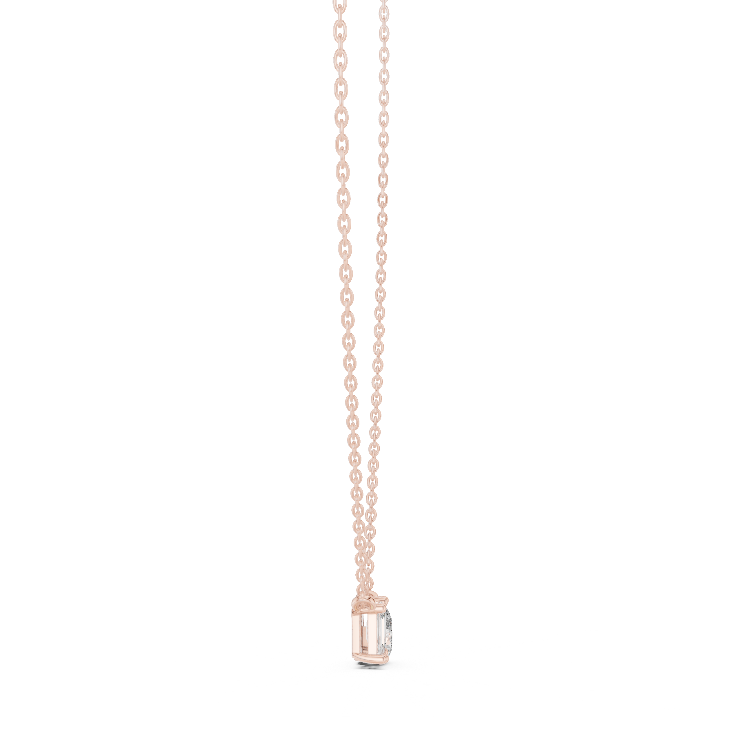 Pear And Emerald Cut Lab Diamond Solitaire Pendant