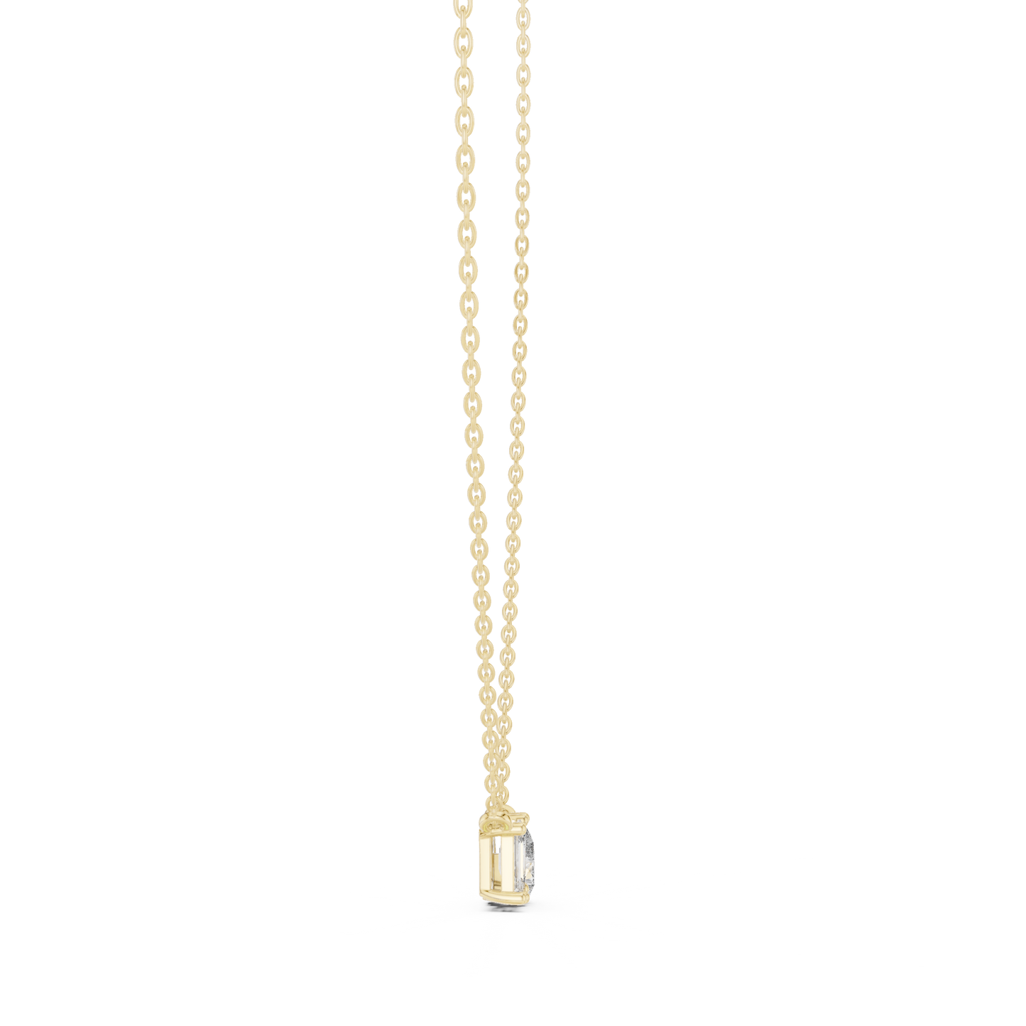 Pear And Emerald Cut Lab Diamond Solitaire Pendant