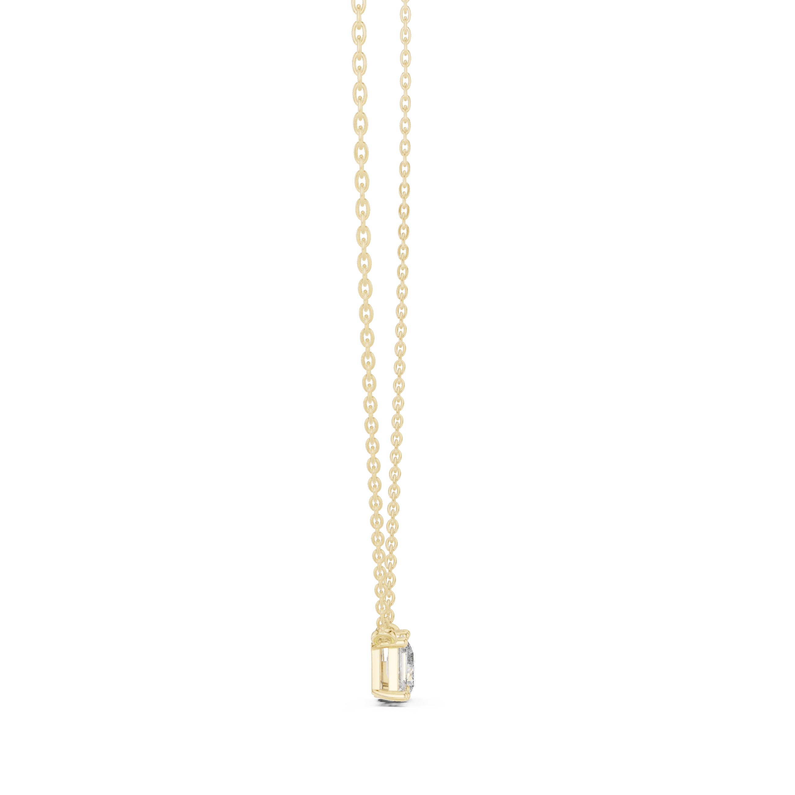 Pear And Emerald Cut Lab Diamond Solitaire Pendant