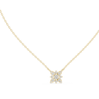 Round Lab Diamond Studded Flower Pendant