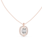 Oval Cut Lab Diamond Pendant With Halo Setting