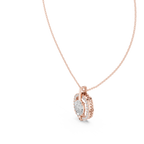 Oval Cut Lab Diamond Pendant With Halo Setting