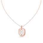 Oval Cut Lab Diamond Pendant With Halo Setting