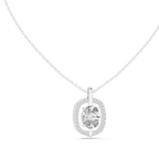 Oval Cut Lab Diamond Pendant With Halo Setting