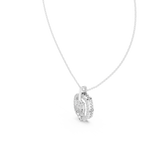 Oval Cut Lab Diamond Pendant With Halo Setting