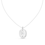 Oval Cut Lab Diamond Pendant With Halo Setting
