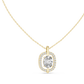 Oval Cut Lab Diamond Pendant With Halo Setting