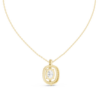 Oval Cut Lab Diamond Pendant With Halo Setting