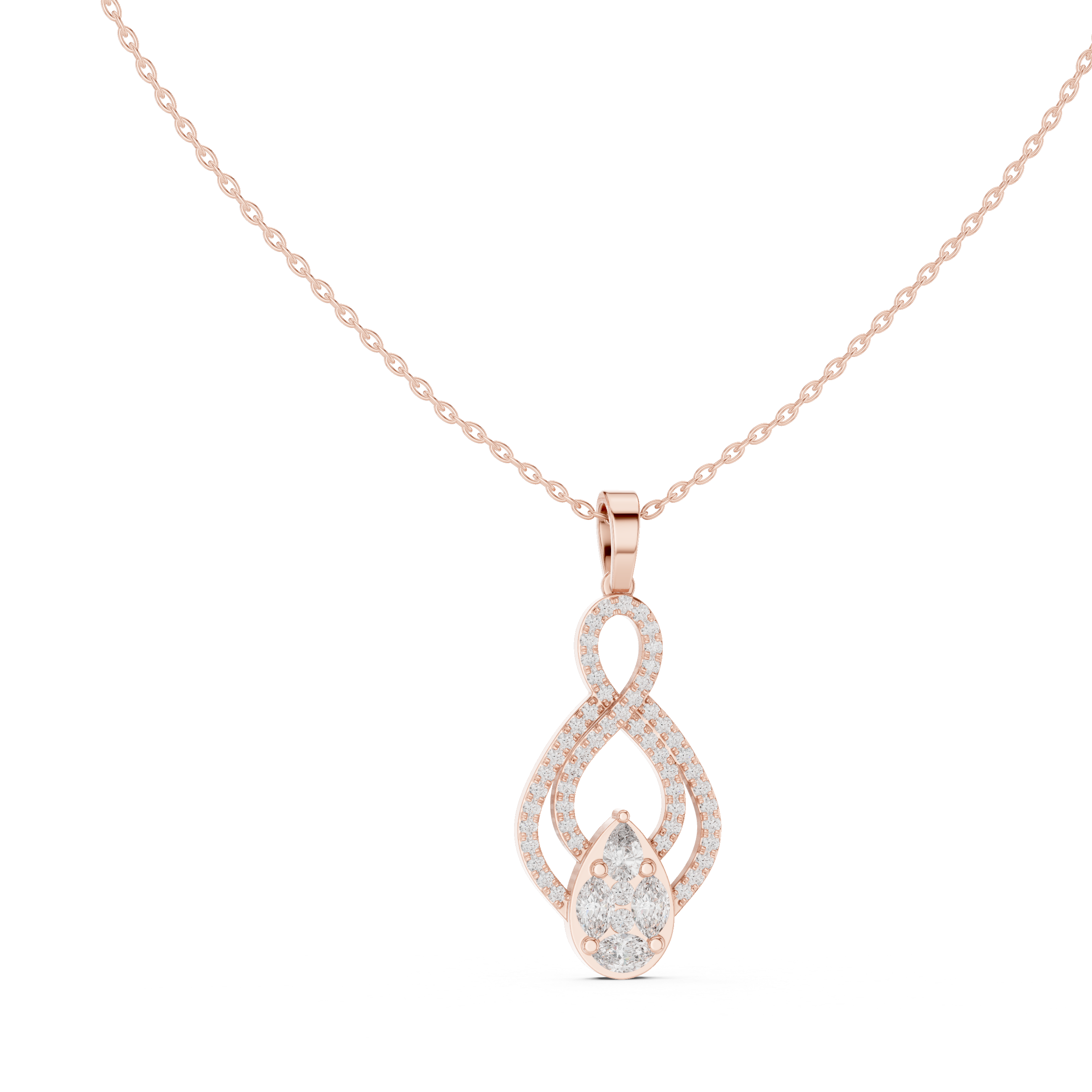 Multi Shape Lab Diamond Infinity Pendant