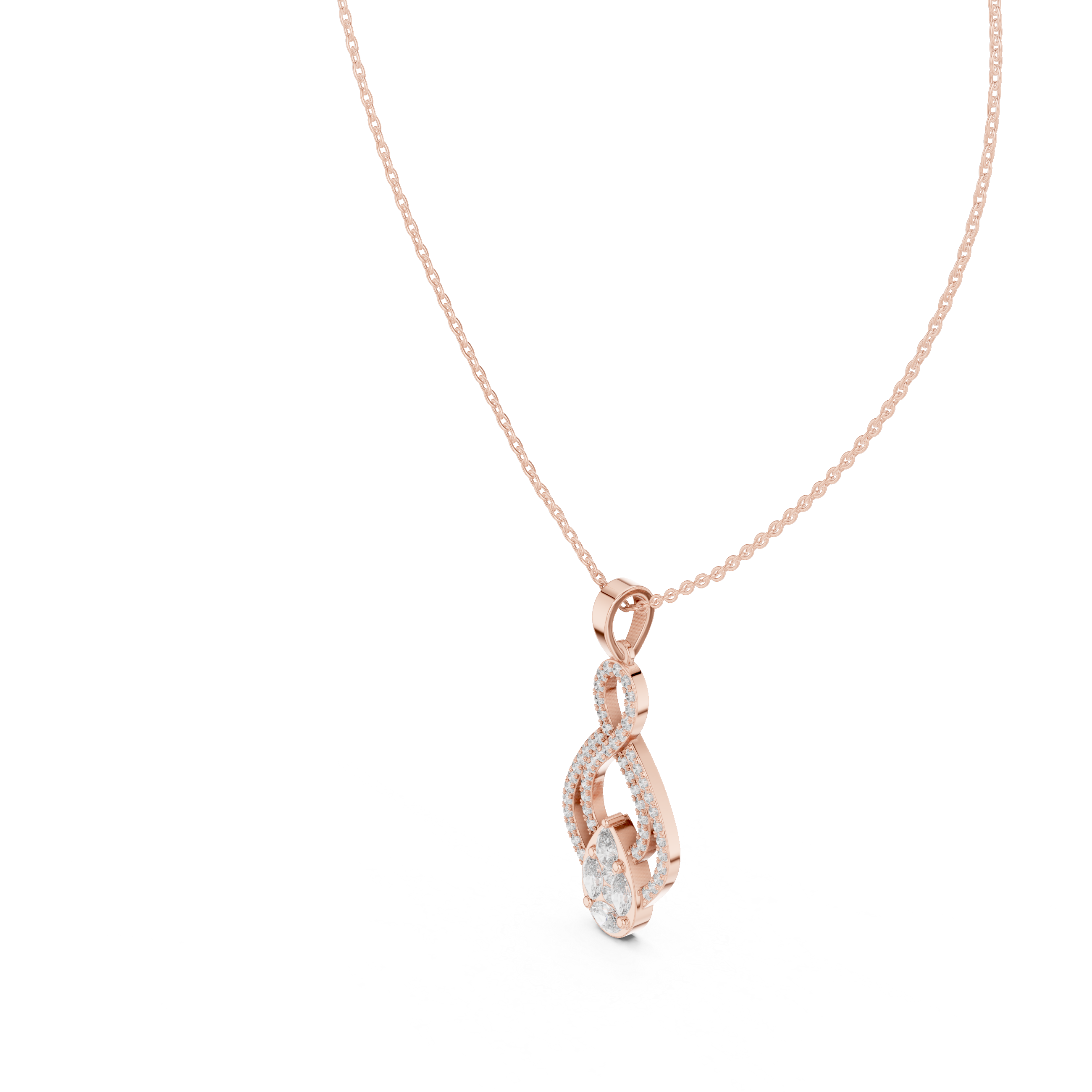 Multi Shape Lab Diamond Infinity Pendant