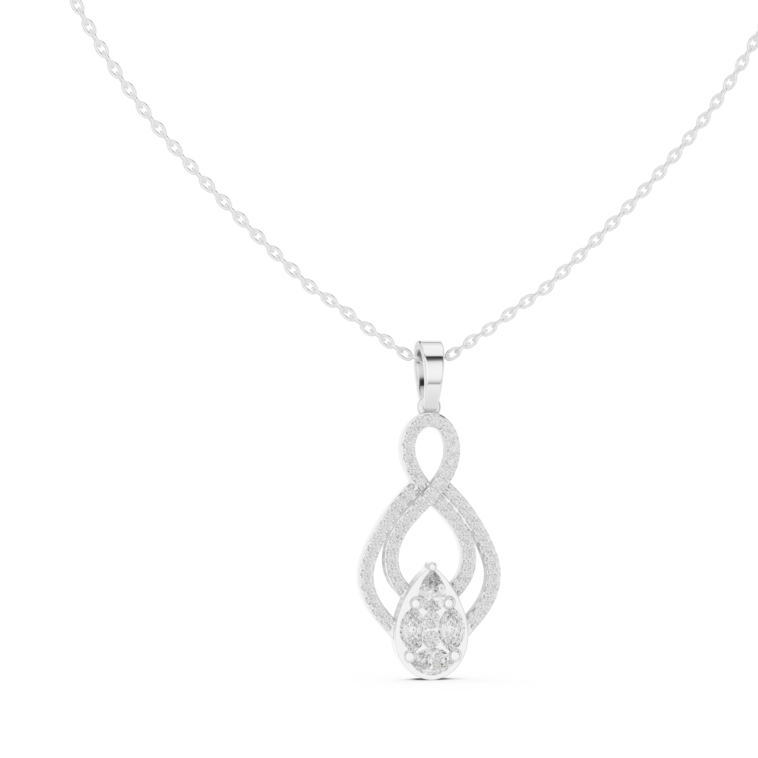Multi Shape Lab Diamond Infinity Pendant