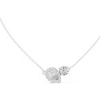 Dual Stone Lab Diamond Pendant With Halo Setting