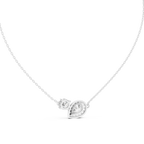 Dual Stone Lab Diamond Pendant With Halo Setting