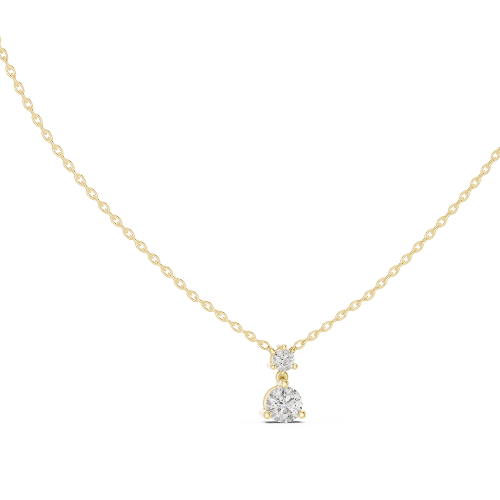 14K Yellow Gold Solitaire Pendant With Round Lab Diamond