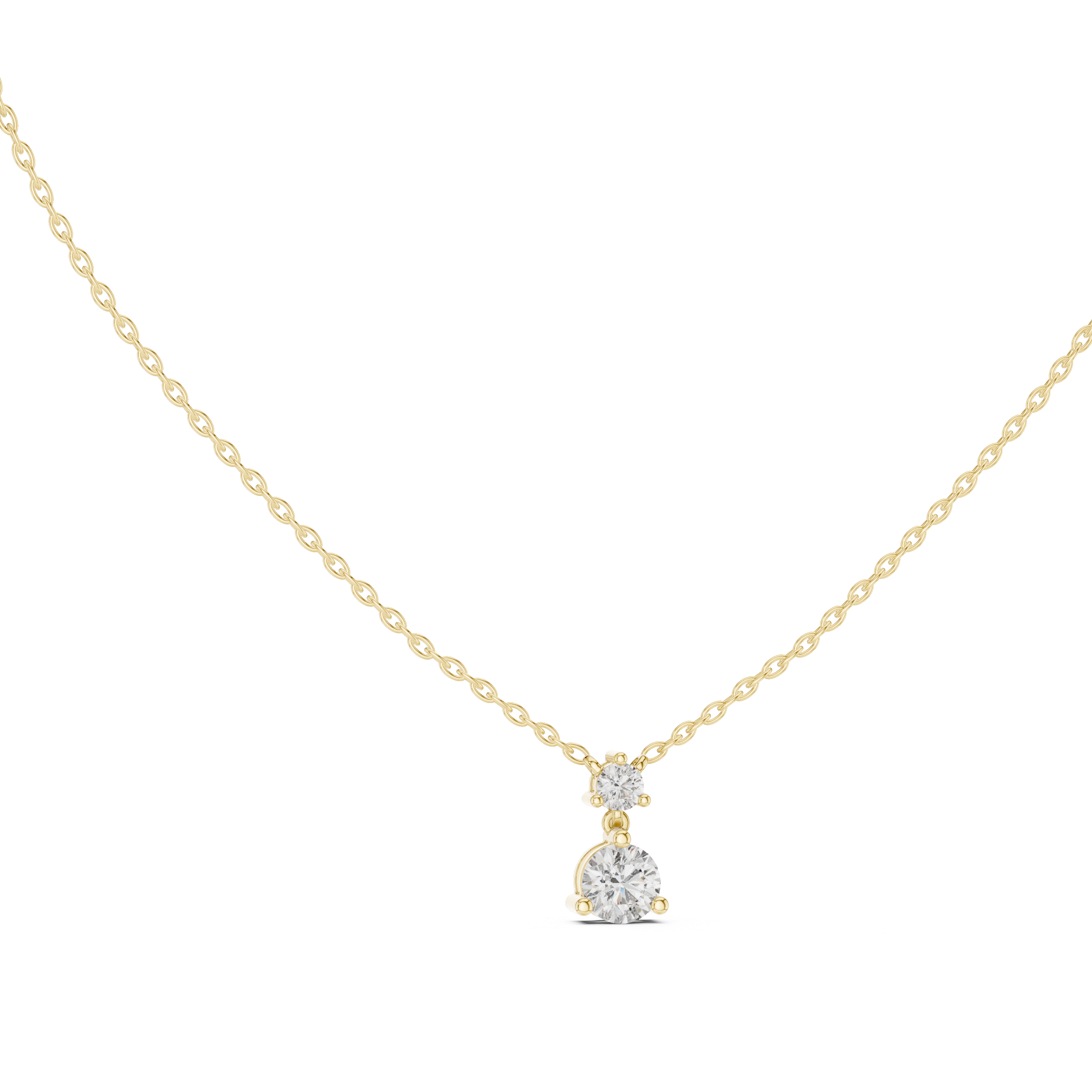 14K Yellow Gold Solitaire Pendant With Round Lab Diamond