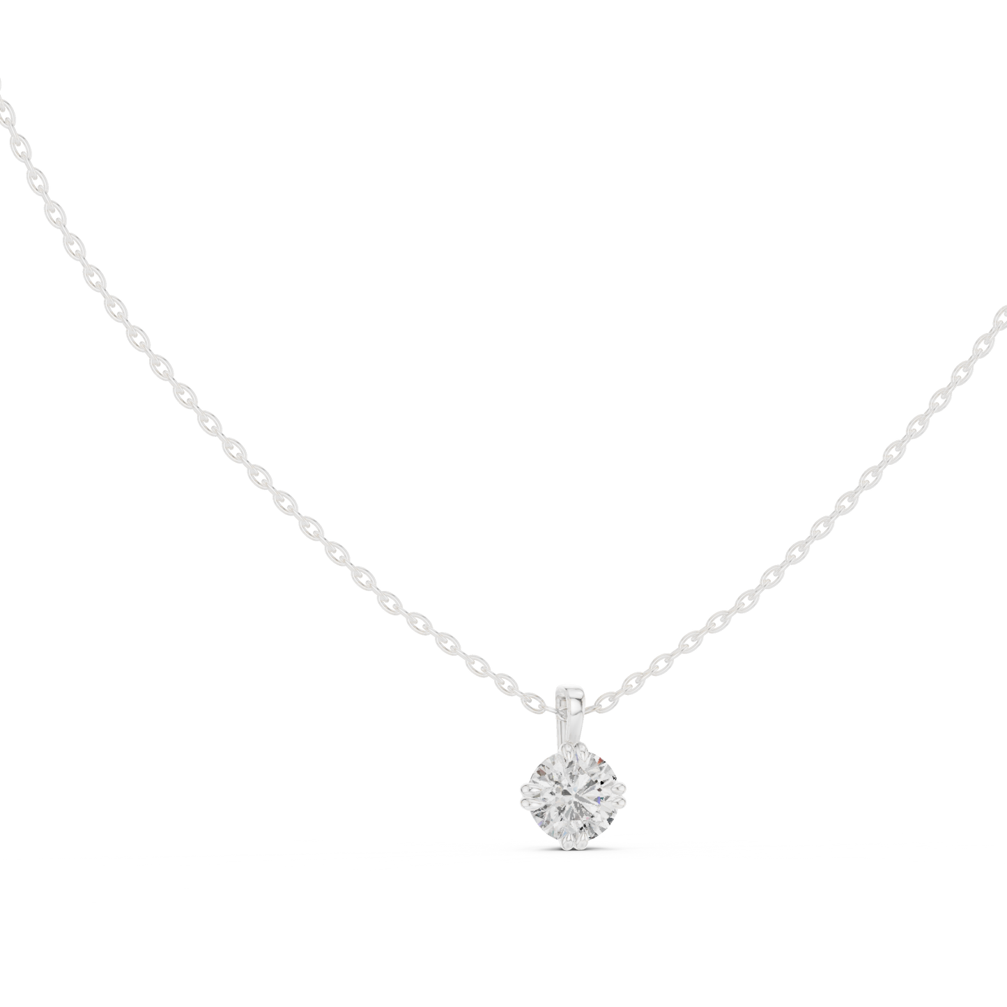1 Carat Round Cut Lab Diamond Solitaire Pendant