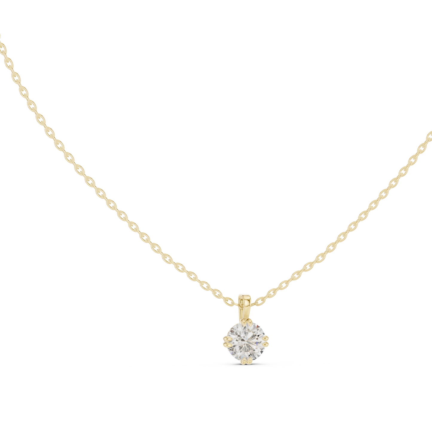 1 Carat Round Cut Lab Diamond Solitaire Pendant