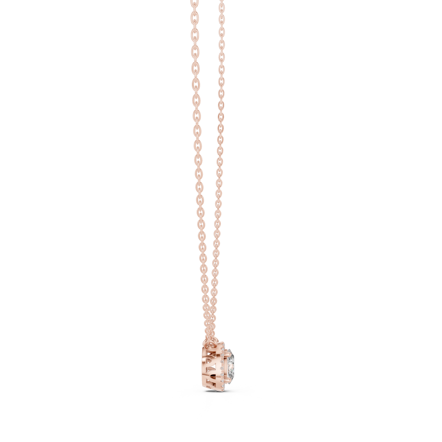 Fancy Oval Cut Halo Lab Diamond Pendant