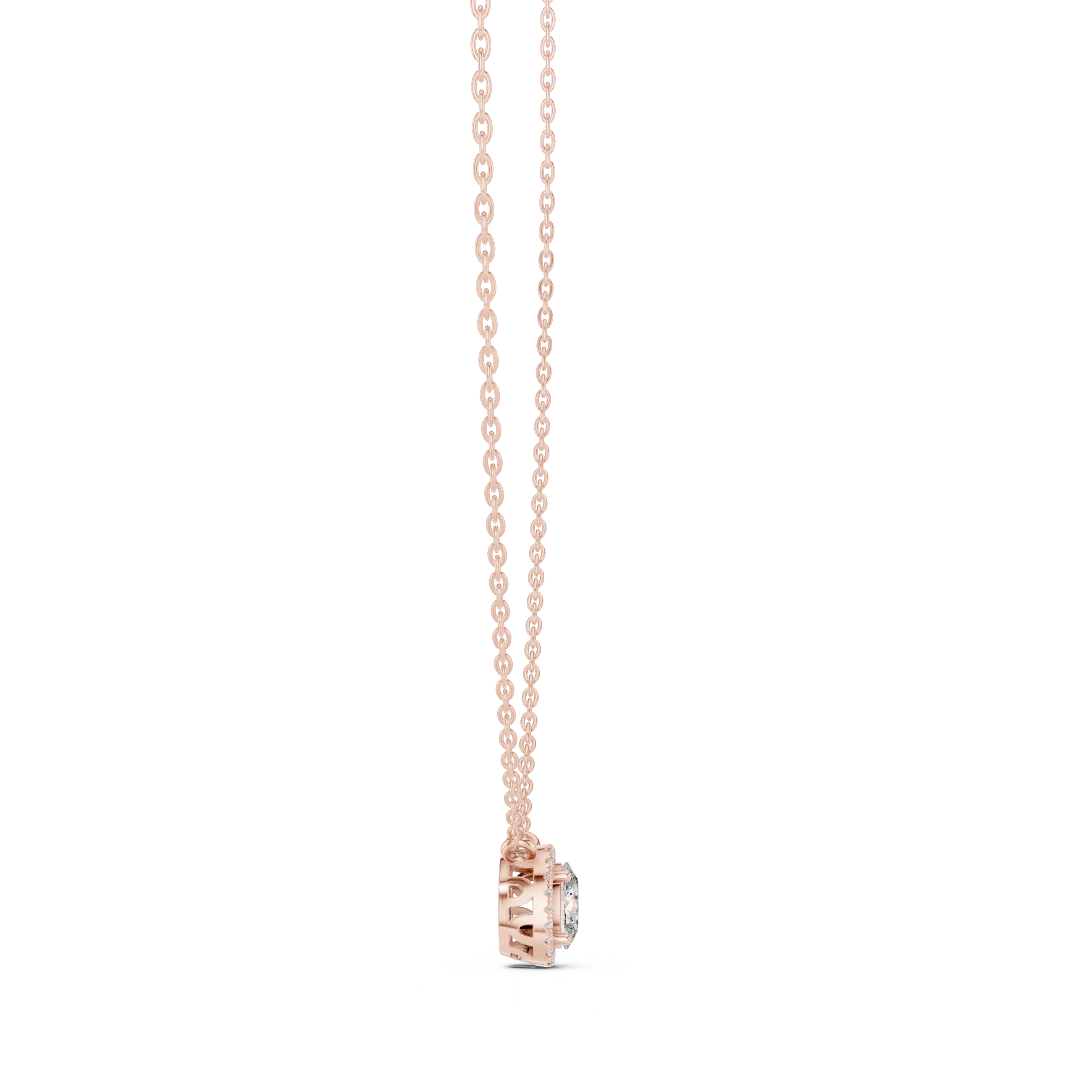 Fancy Oval Cut Halo Lab Diamond Pendant