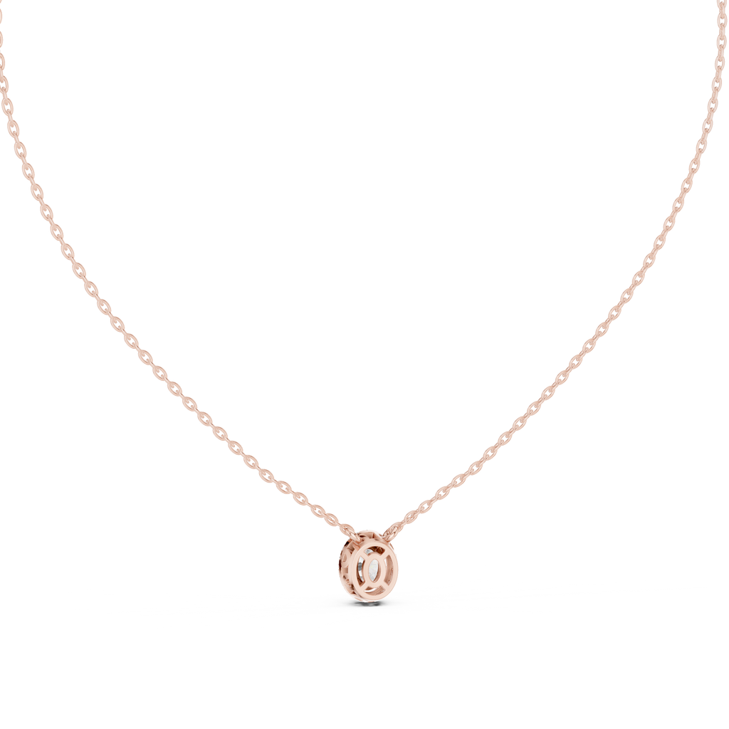 Fancy Oval Cut Halo Lab Diamond Pendant