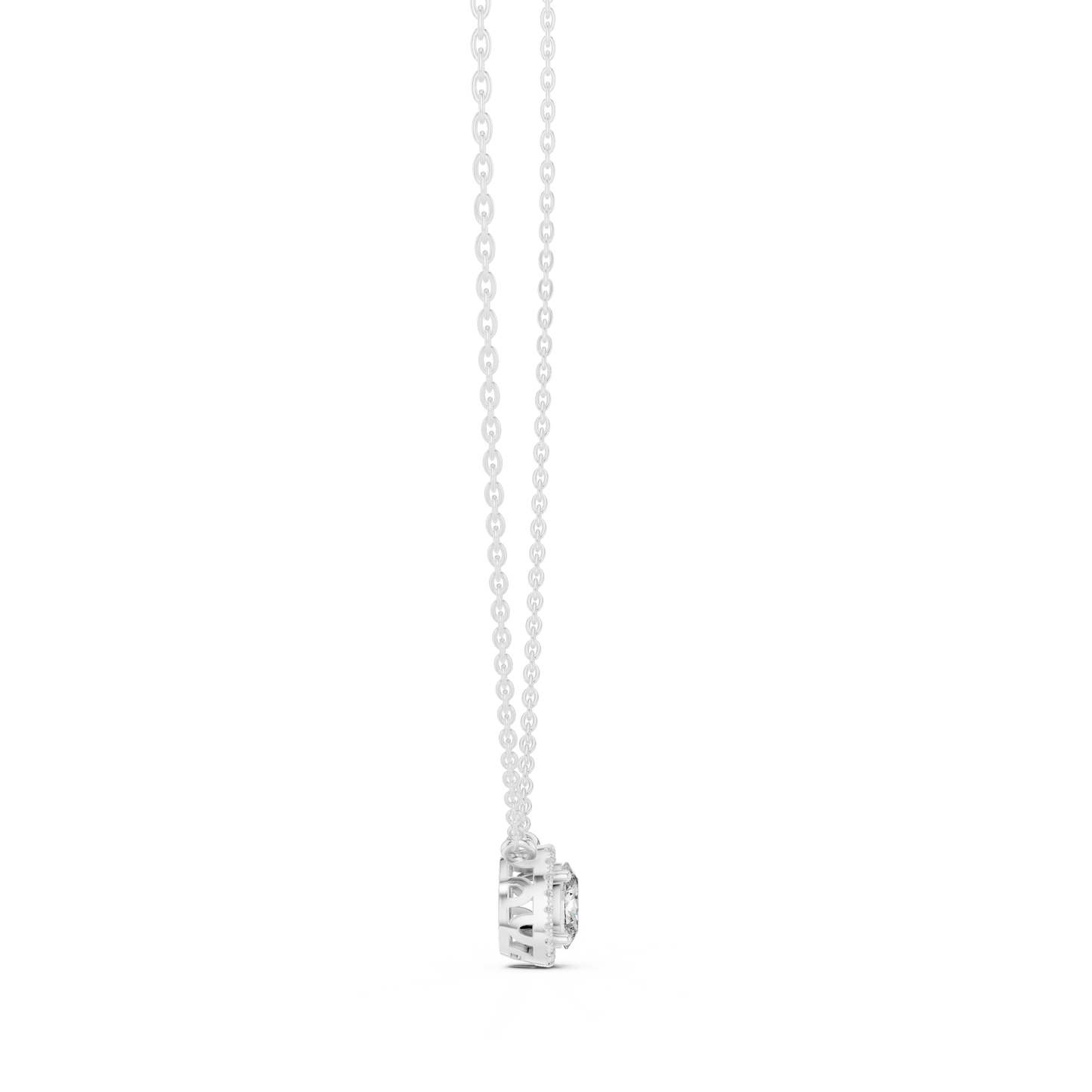 Fancy Oval Cut Halo Lab Diamond Pendant