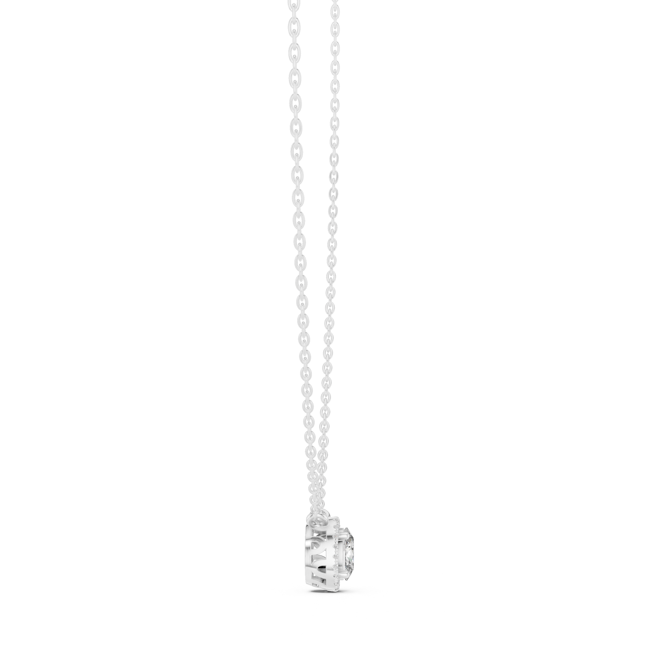 Fancy Oval Cut Halo Lab Diamond Pendant