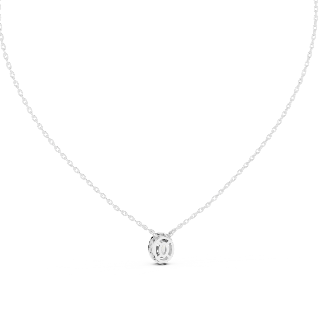 Fancy Oval Cut Halo Lab Diamond Pendant