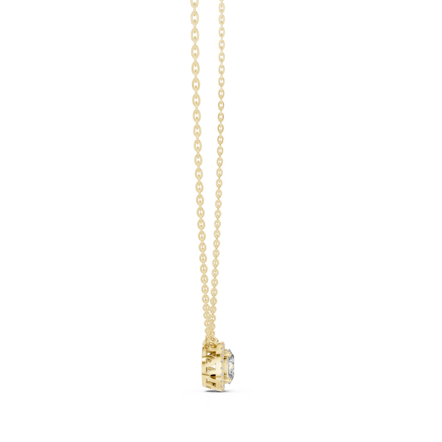 Fancy Oval Cut Halo Lab Diamond Pendant