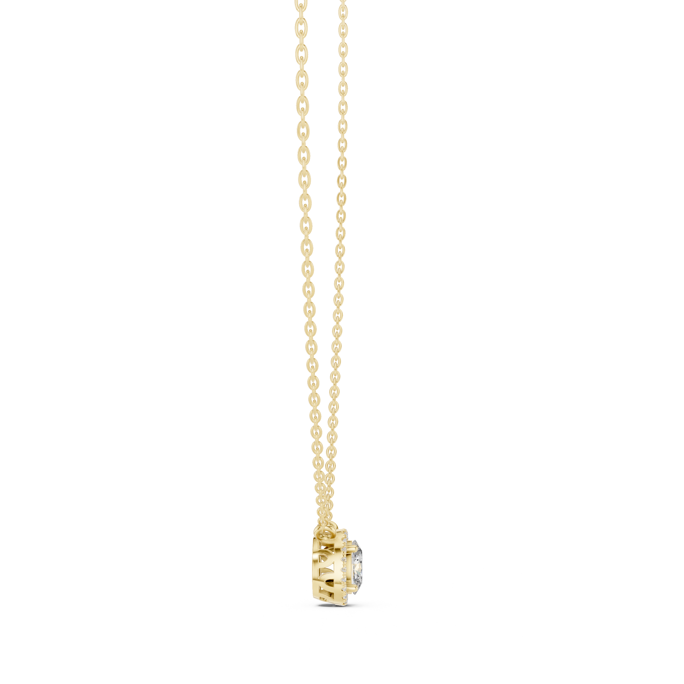 Fancy Oval Cut Halo Lab Diamond Pendant