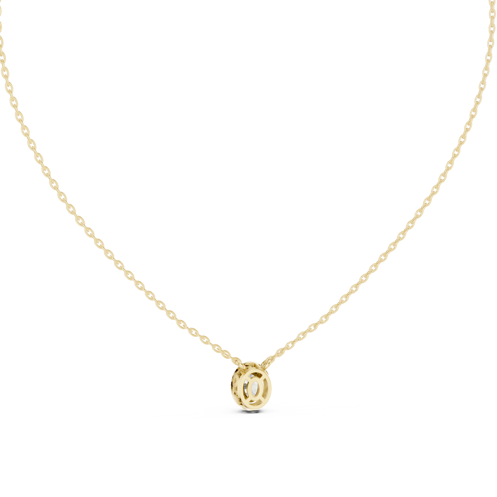 Fancy Oval Cut Halo Lab Diamond Pendant
