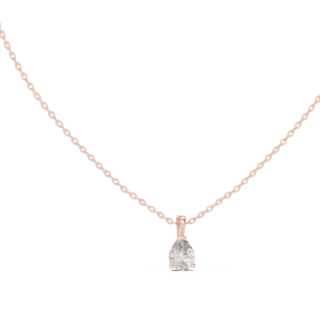 1 Carat Pear Cut Lab Diamond Solitaire Pendant
