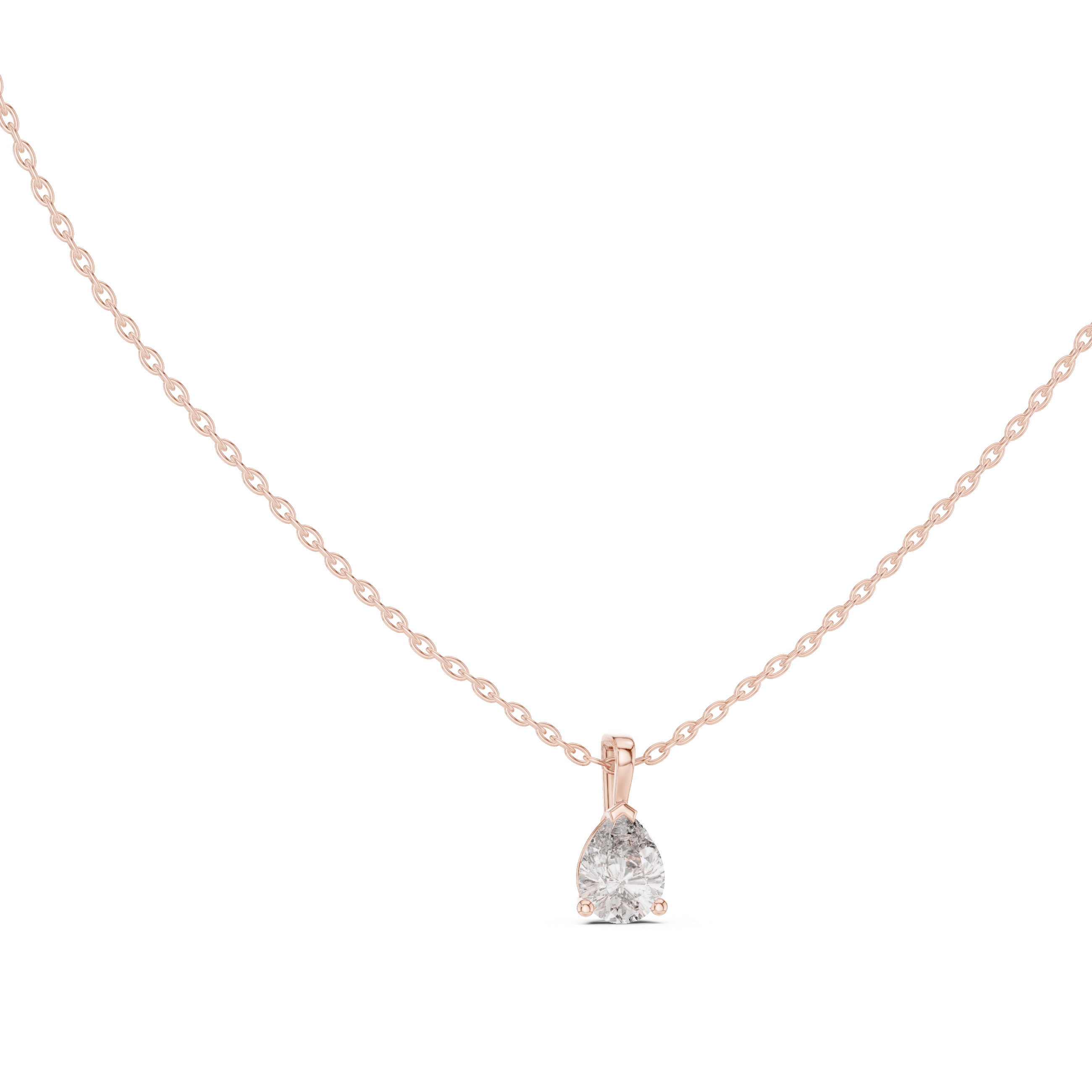 1 Carat Pear Cut Lab Diamond Solitaire Pendant