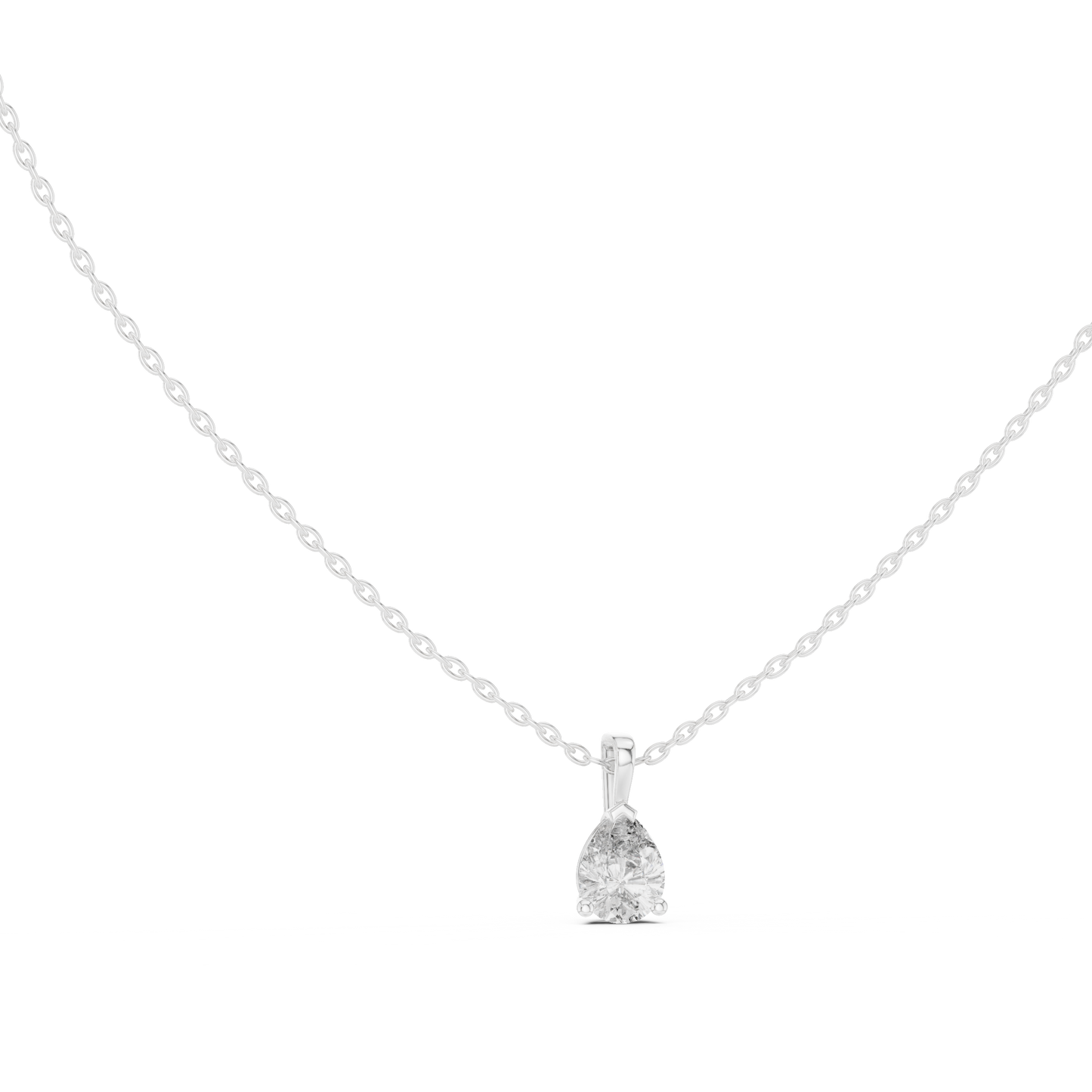 1 Carat Pear Cut Lab Diamond Solitaire Pendant