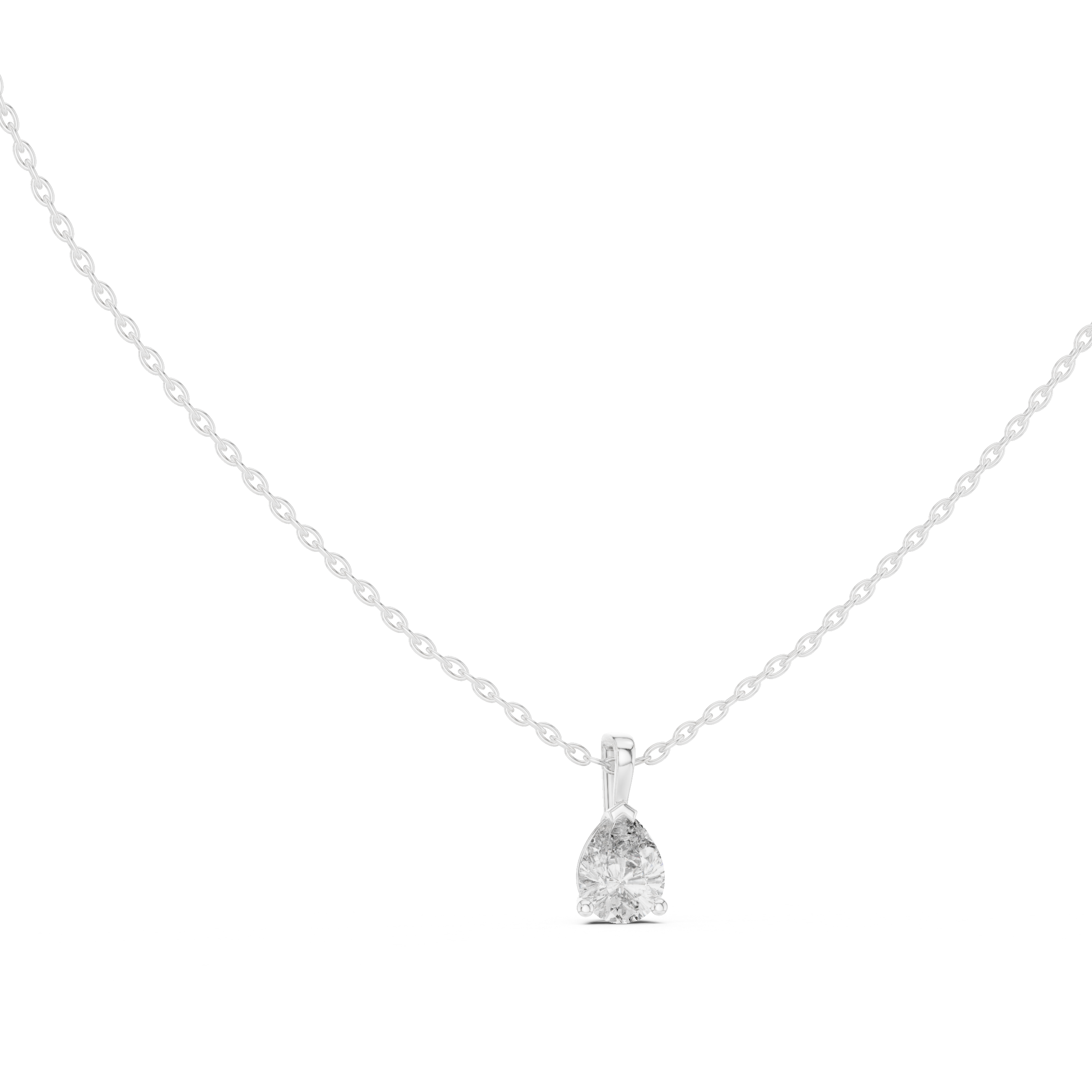 1 Carat Pear Cut Lab Diamond Solitaire Pendant