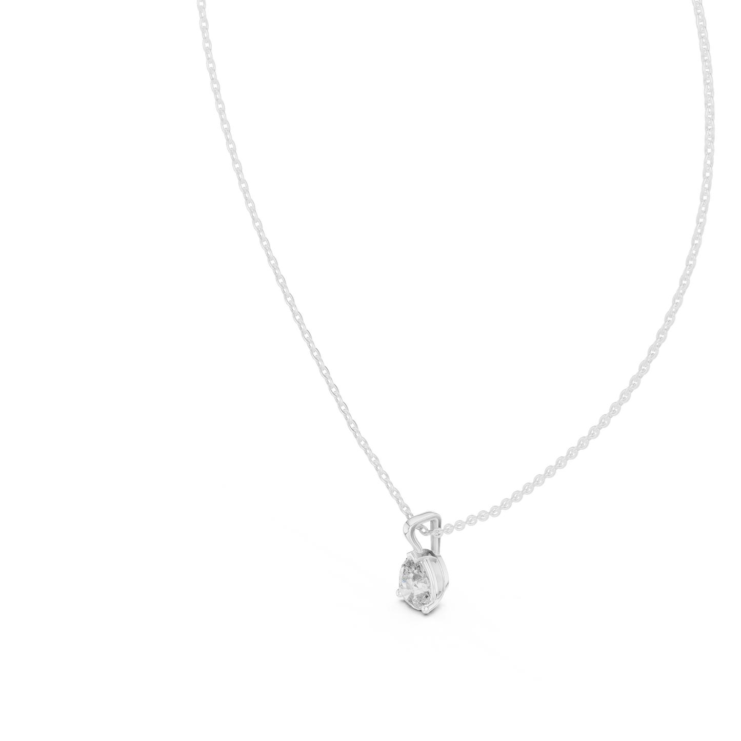 1 Carat Pear Cut Lab Diamond Solitaire Pendant