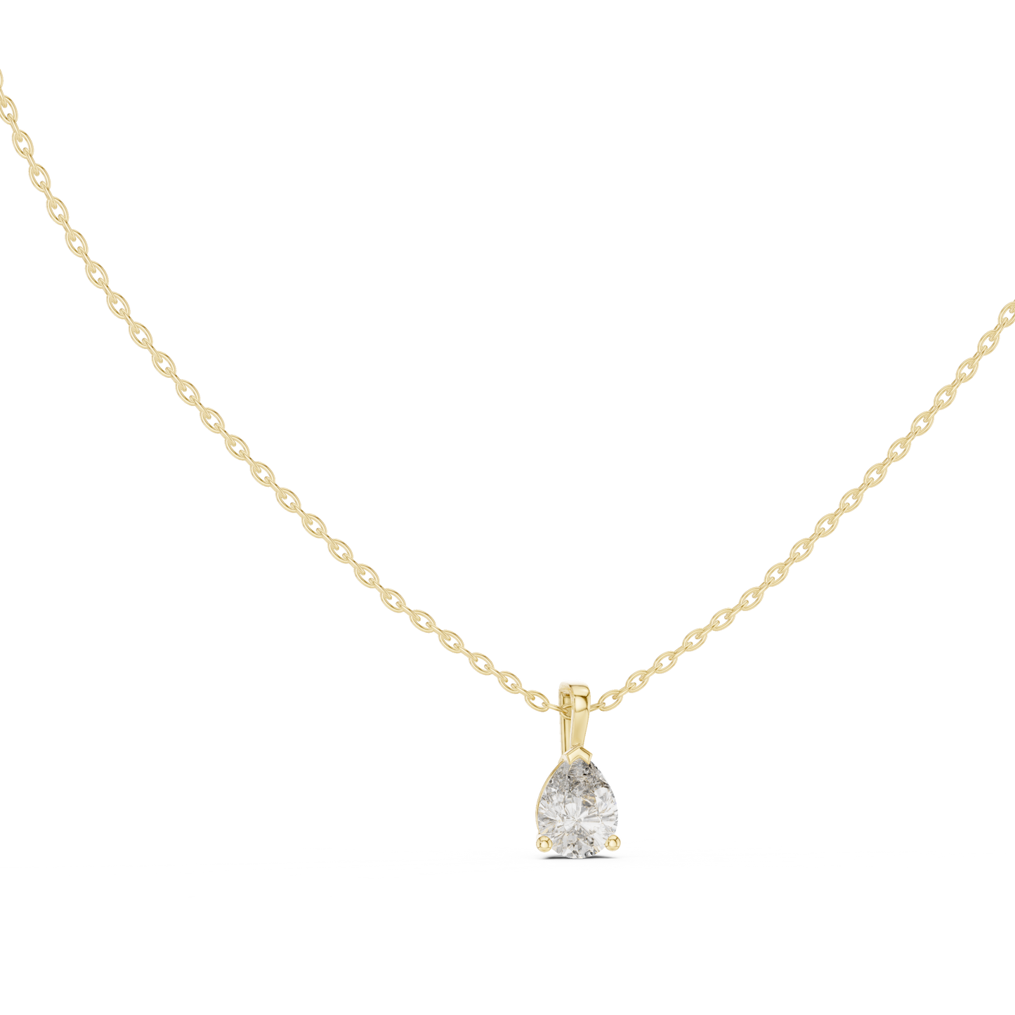 1 Carat Pear Cut Lab Diamond Solitaire Pendant