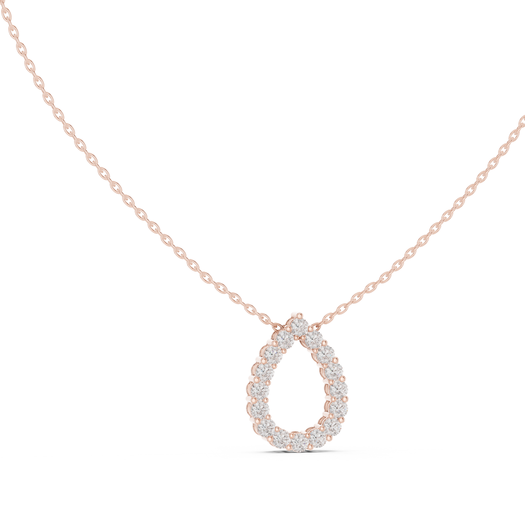 Lab Diamond Round Cut Dew Drop Pendant