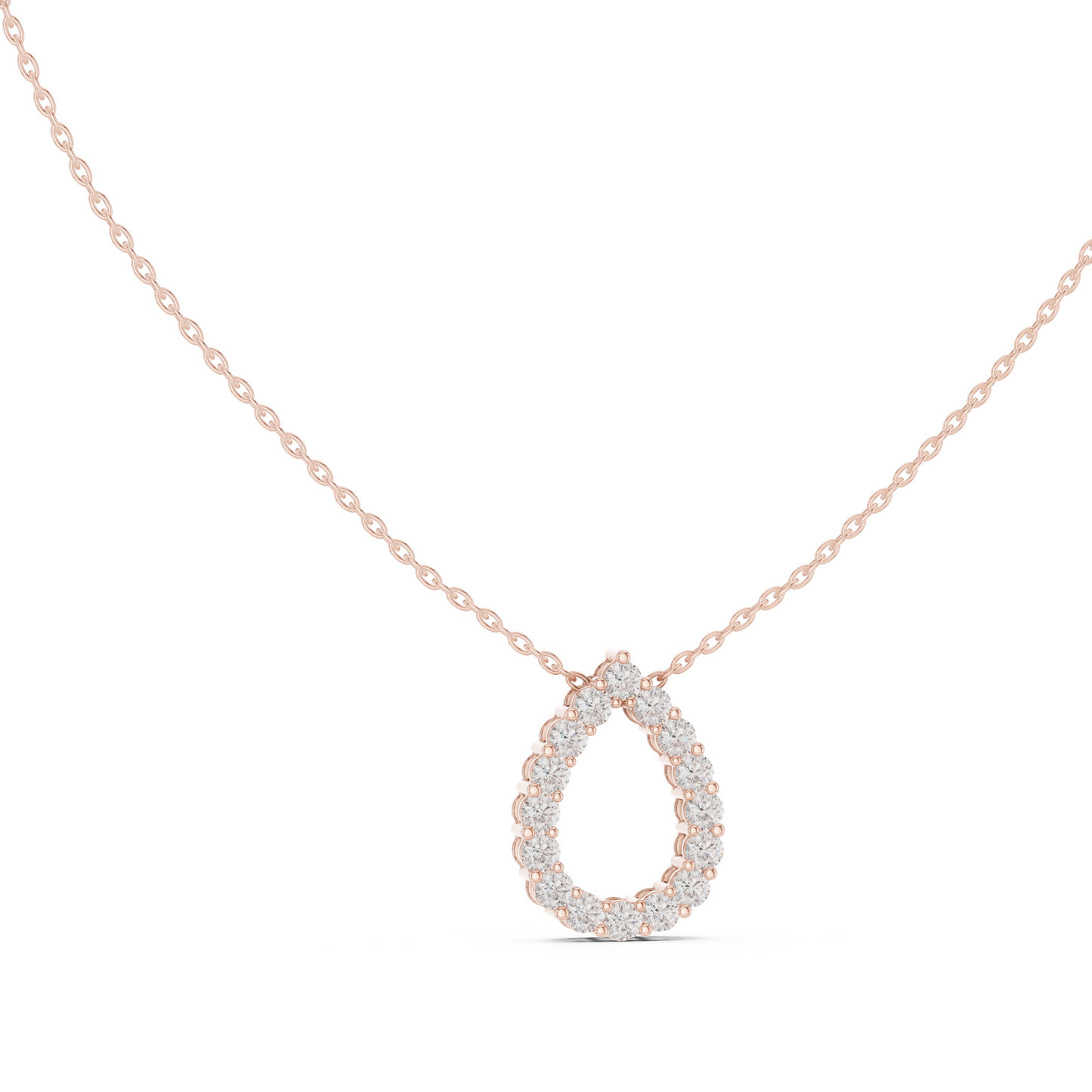Lab Diamond Round Cut Dew Drop Pendant