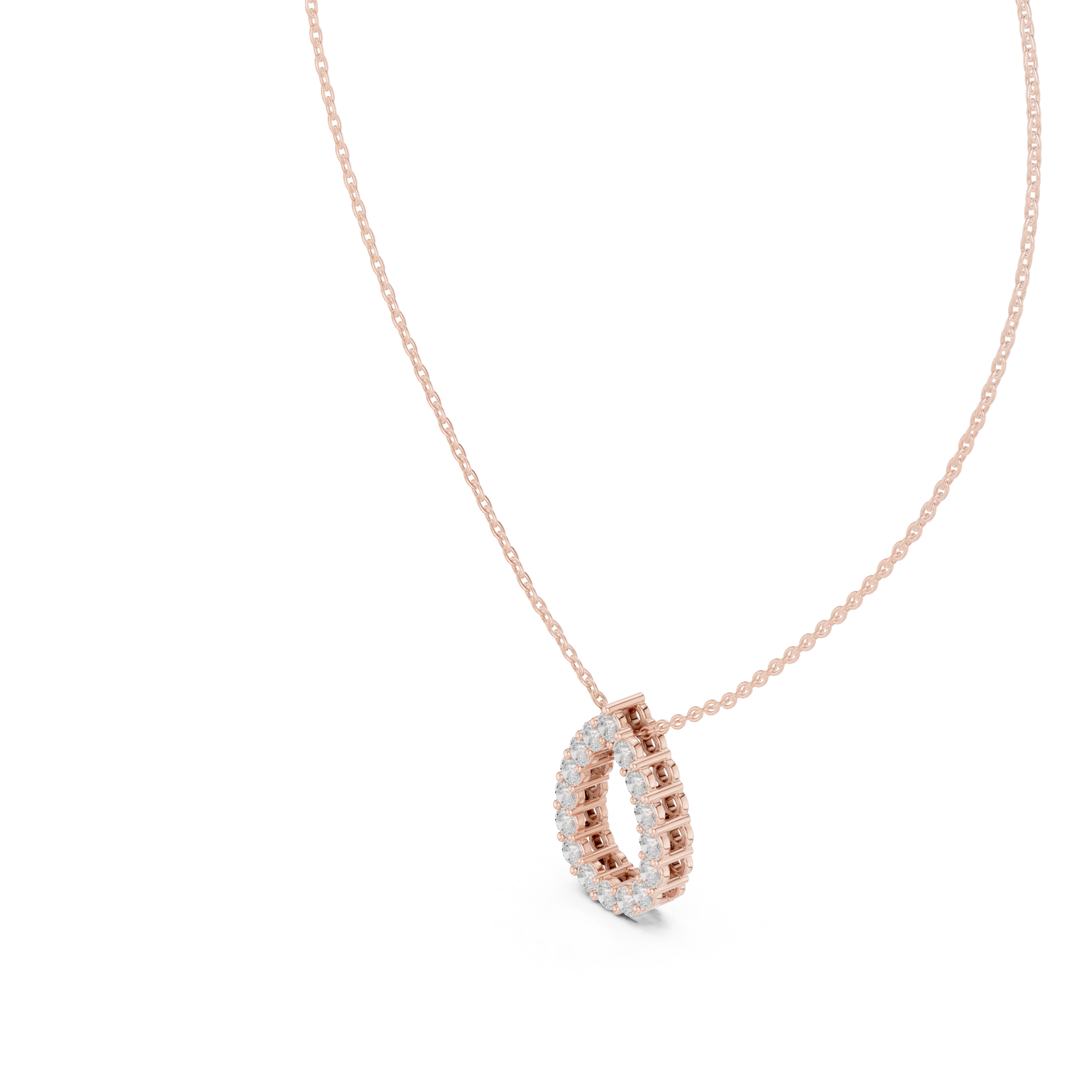 Lab Diamond Round Cut Dew Drop Pendant