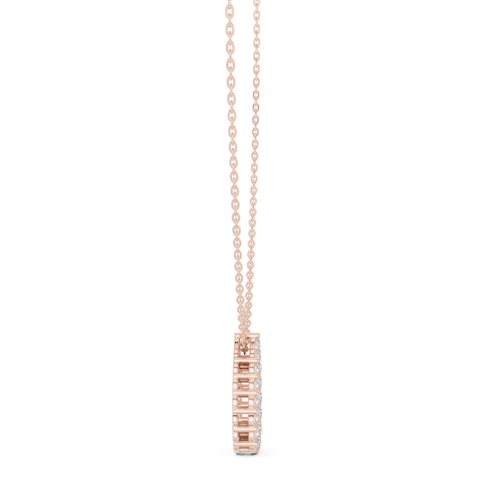 Lab Diamond Round Cut Dew Drop Pendant