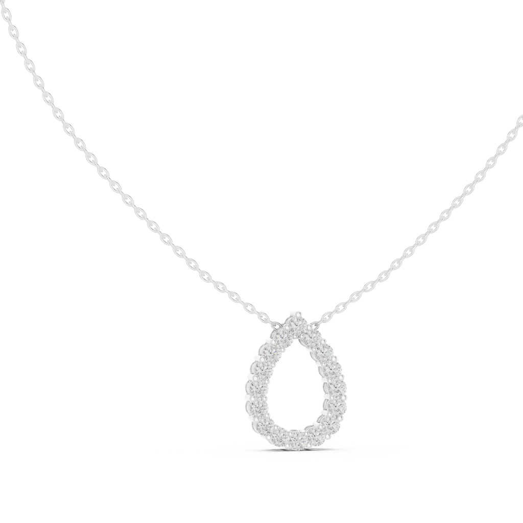 Lab Diamond Round Cut Dew Drop Pendant