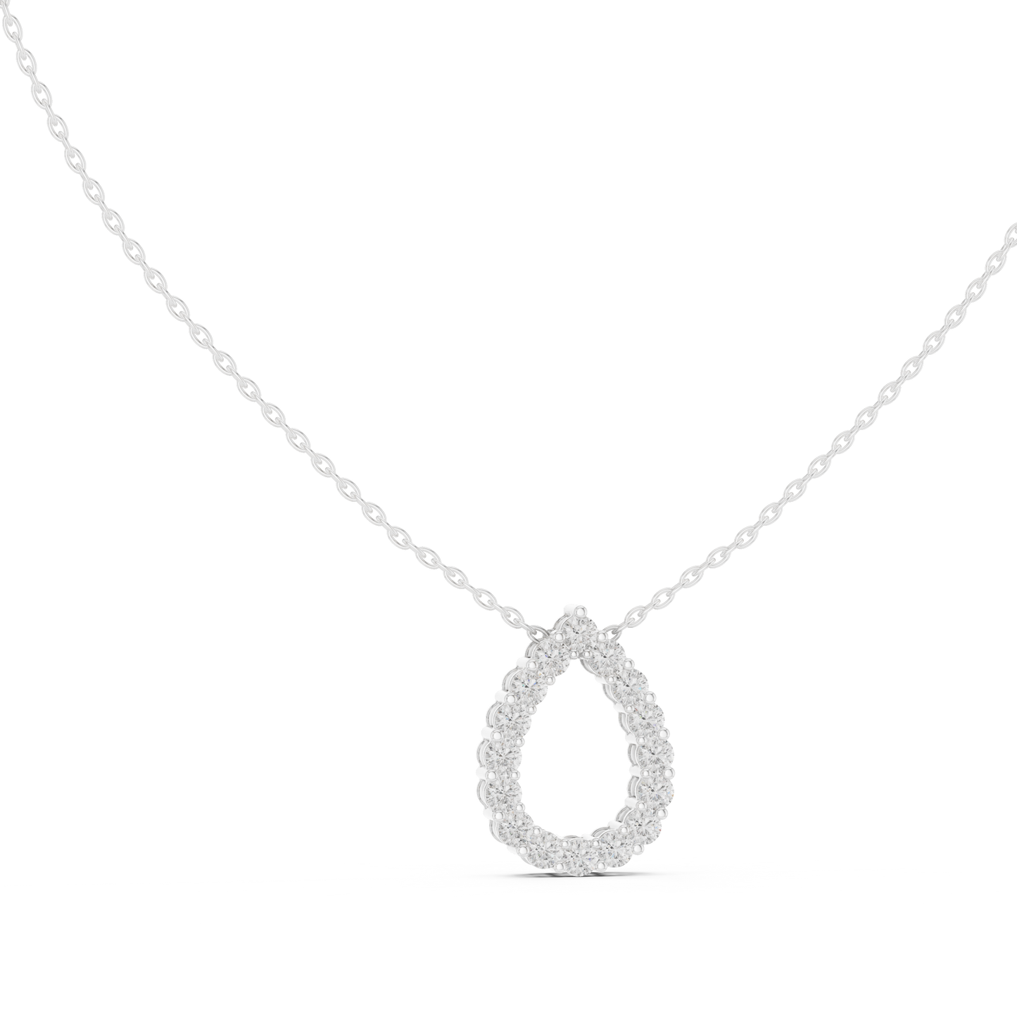Lab Diamond Round Cut Dew Drop Pendant