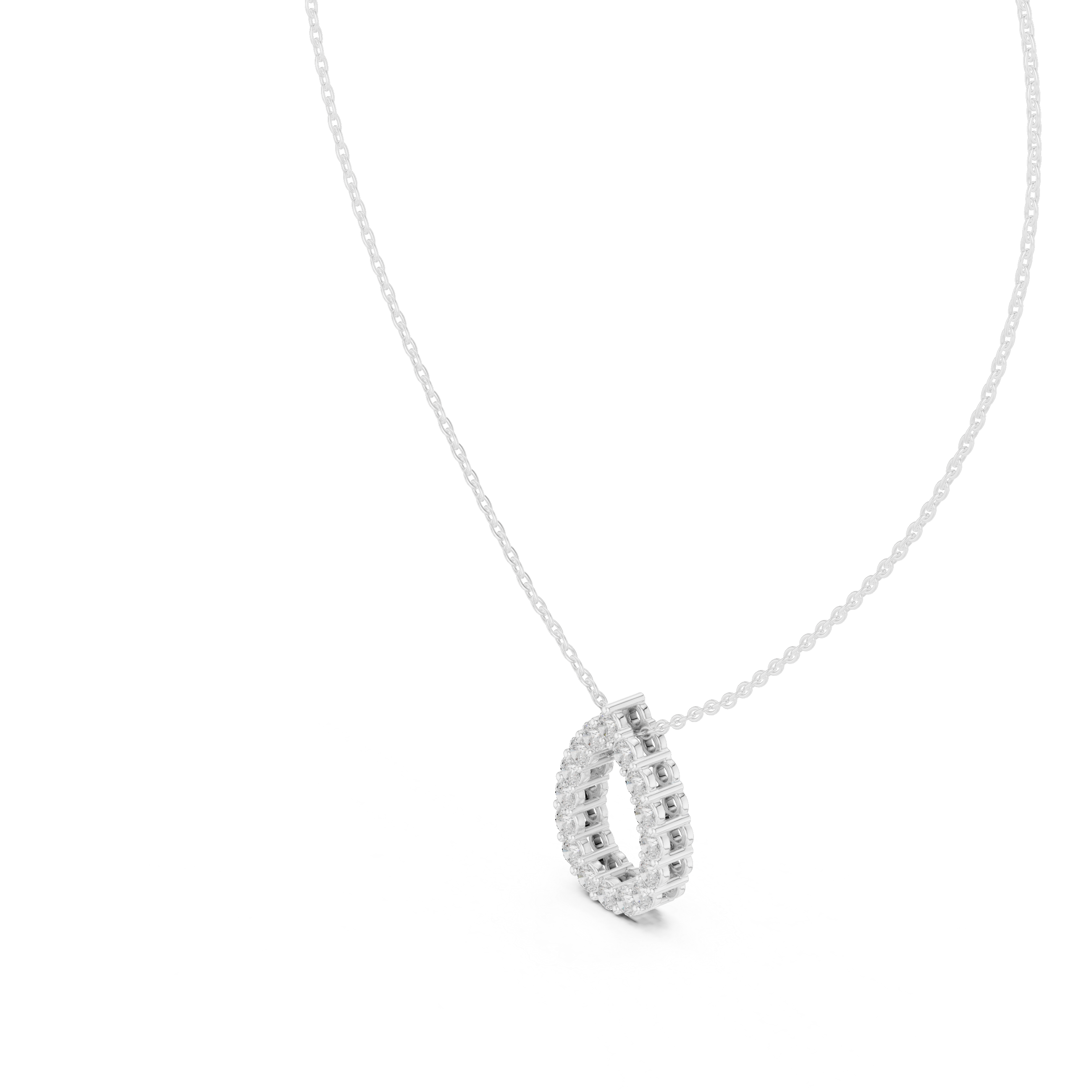 Lab Diamond Round Cut Dew Drop Pendant