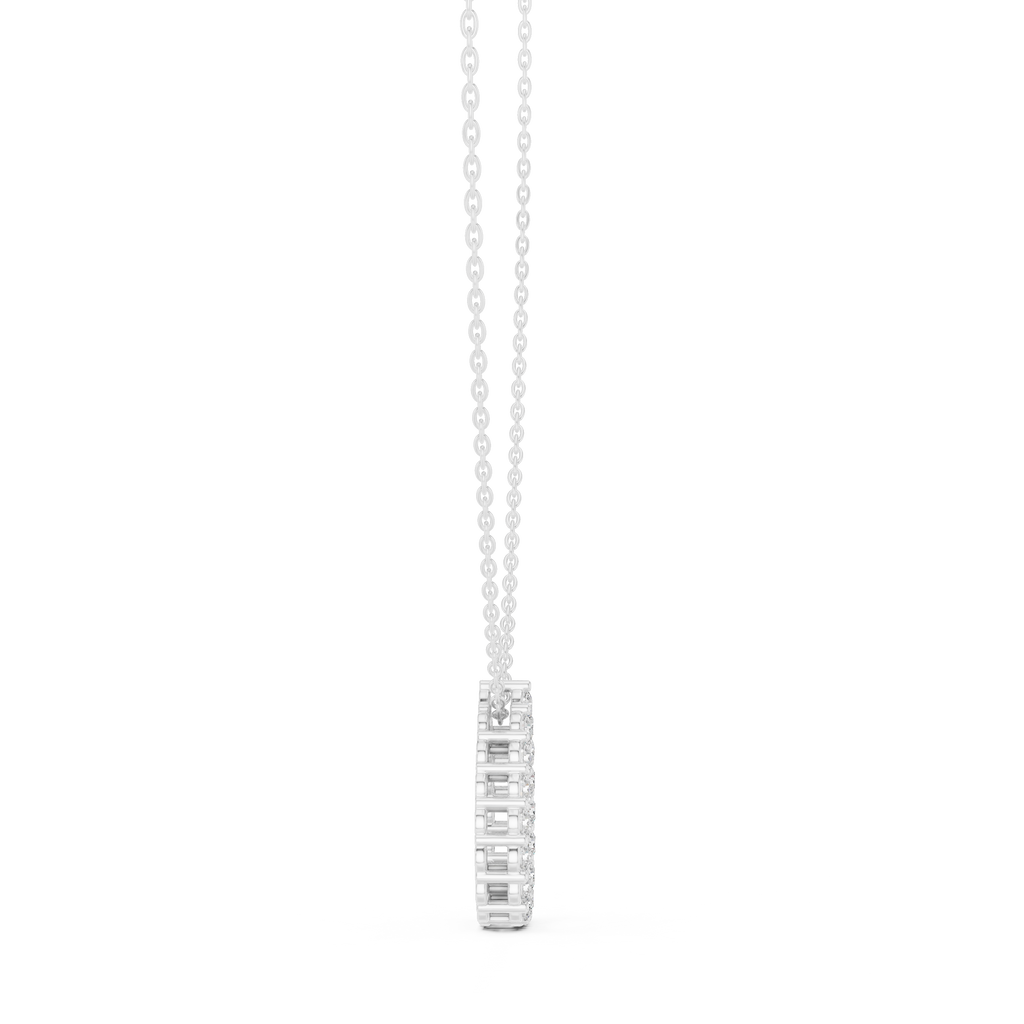 Lab Diamond Round Cut Dew Drop Pendant