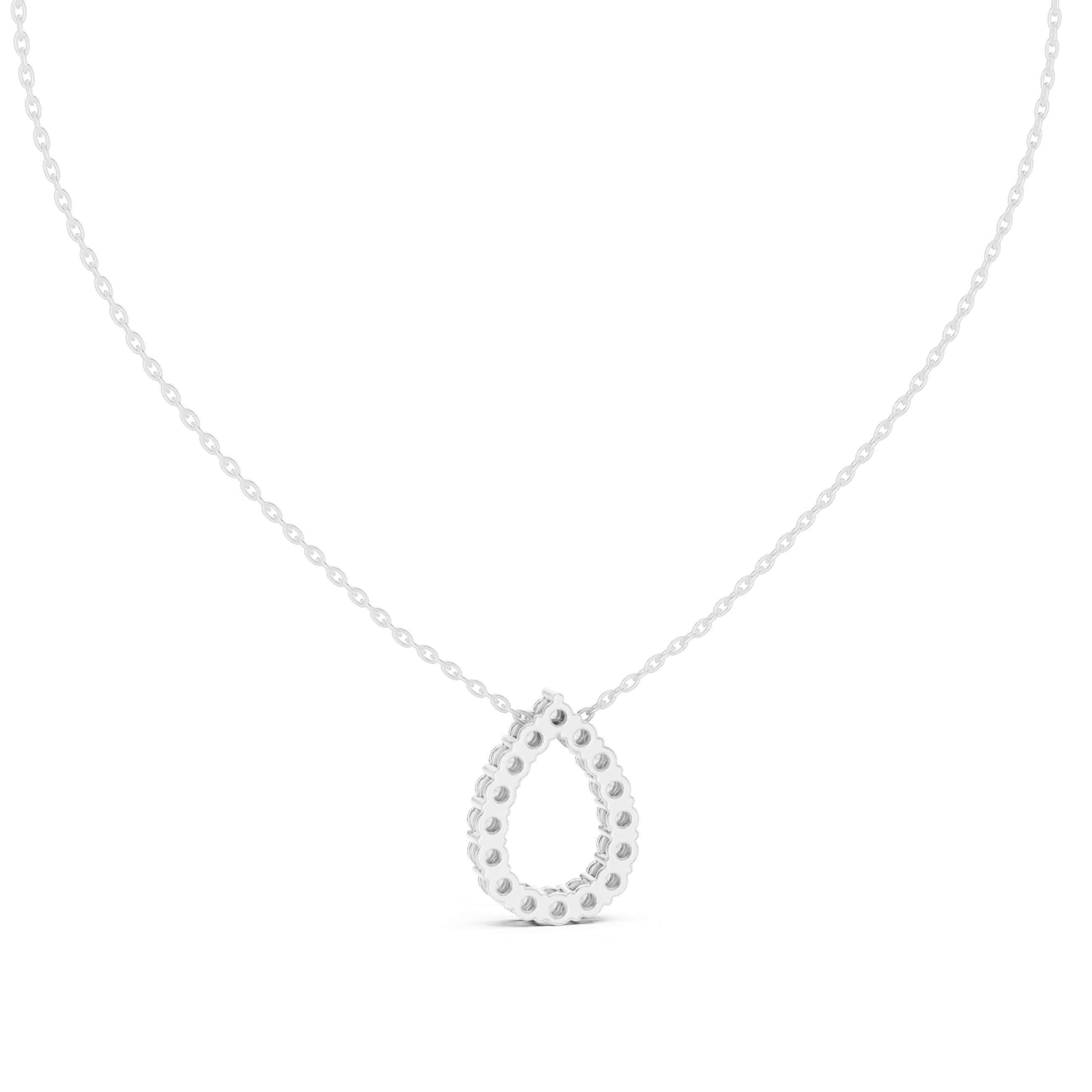 Lab Diamond Round Cut Dew Drop Pendant